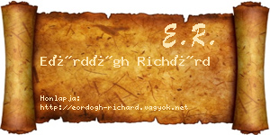 Eördögh Richárd névjegykártya